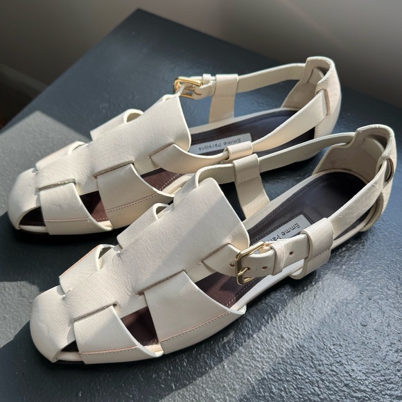 Emme Parsons Ernest Leather Fisherman Sandal Ivory Calfskin - Picture 1 of 8